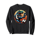 T Rex Dinosaur Soccer Player Sweatshirt - Casual Everyday Wear for Adults