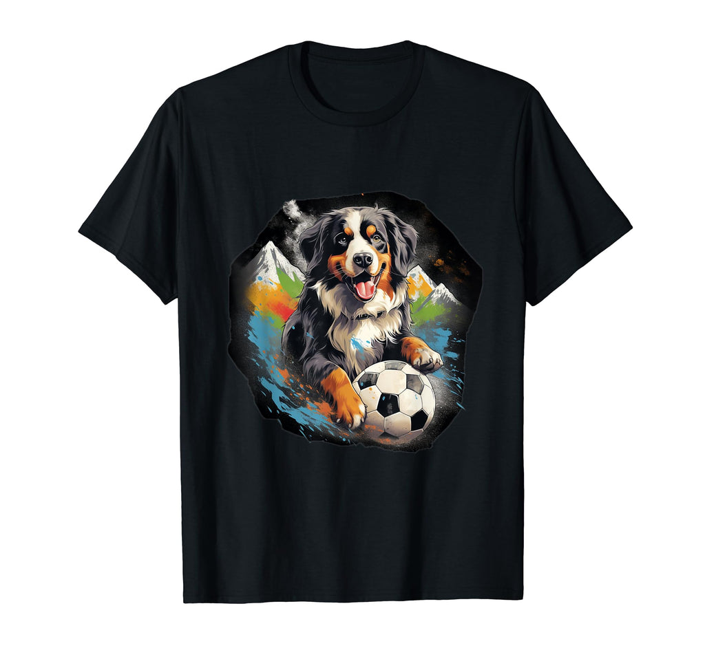 Bernese Mountain Dog Soccer Bernese T-Shirt - Novelty Apparel for Adults