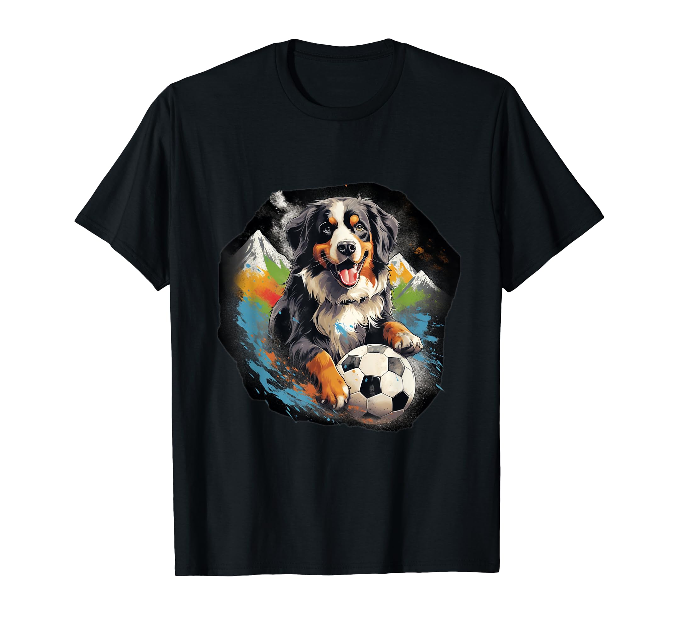 Bernese Mountain Dog Soccer Bernese T-Shirt - Novelty Apparel for Adults
