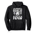 Proud Hockey Goalie Papaw Ice Hockey Hoodie - Minimalist Print for Adults