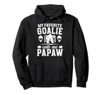 Proud Hockey Goalie Papaw Ice Hockey Hoodie - Minimalist Print for Adults