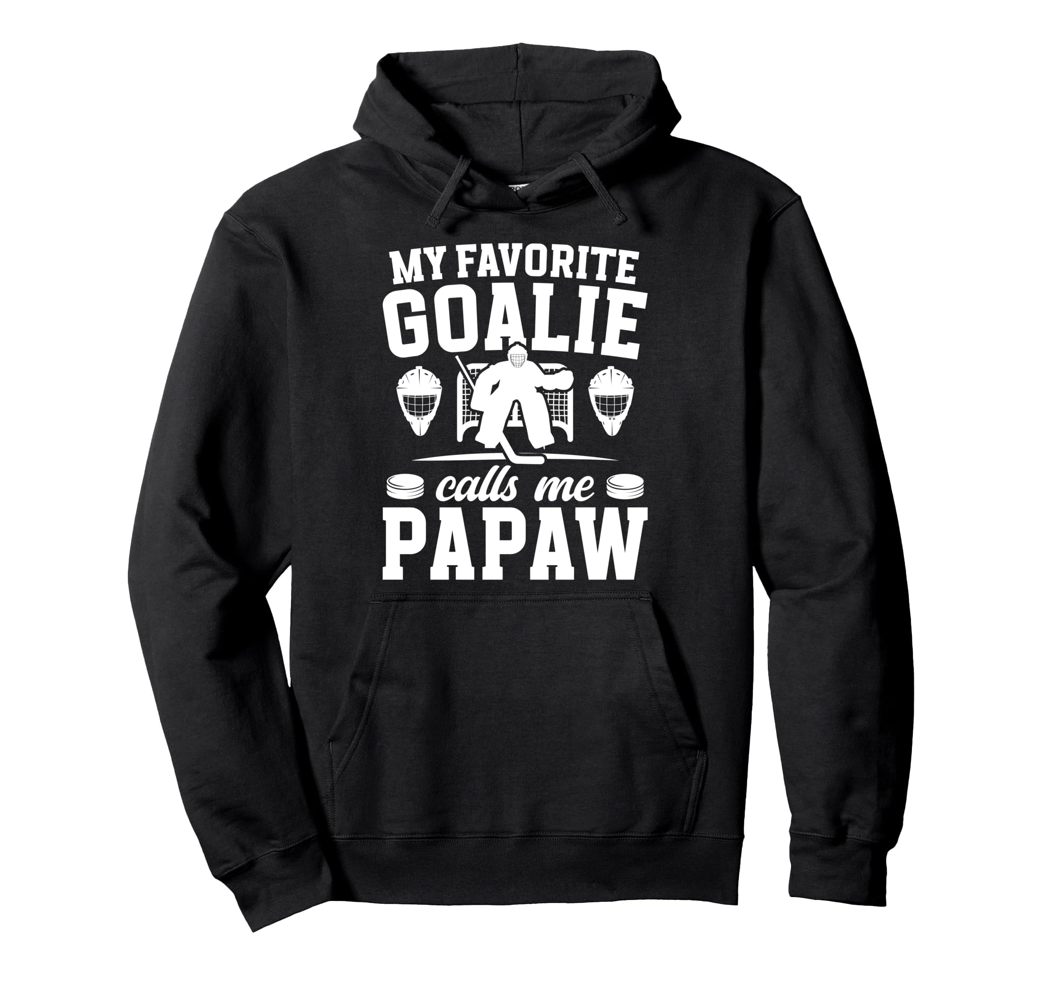 Proud Hockey Goalie Papaw Ice Hockey Hoodie - Minimalist Print for Adults