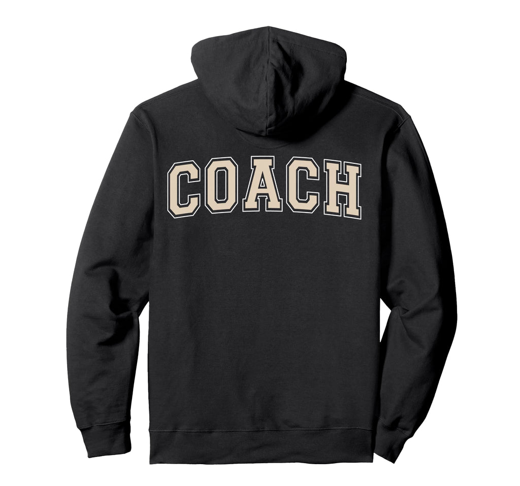 Coach Sports Trainer Antique White Hoodie - Trendy Graphic for Adults