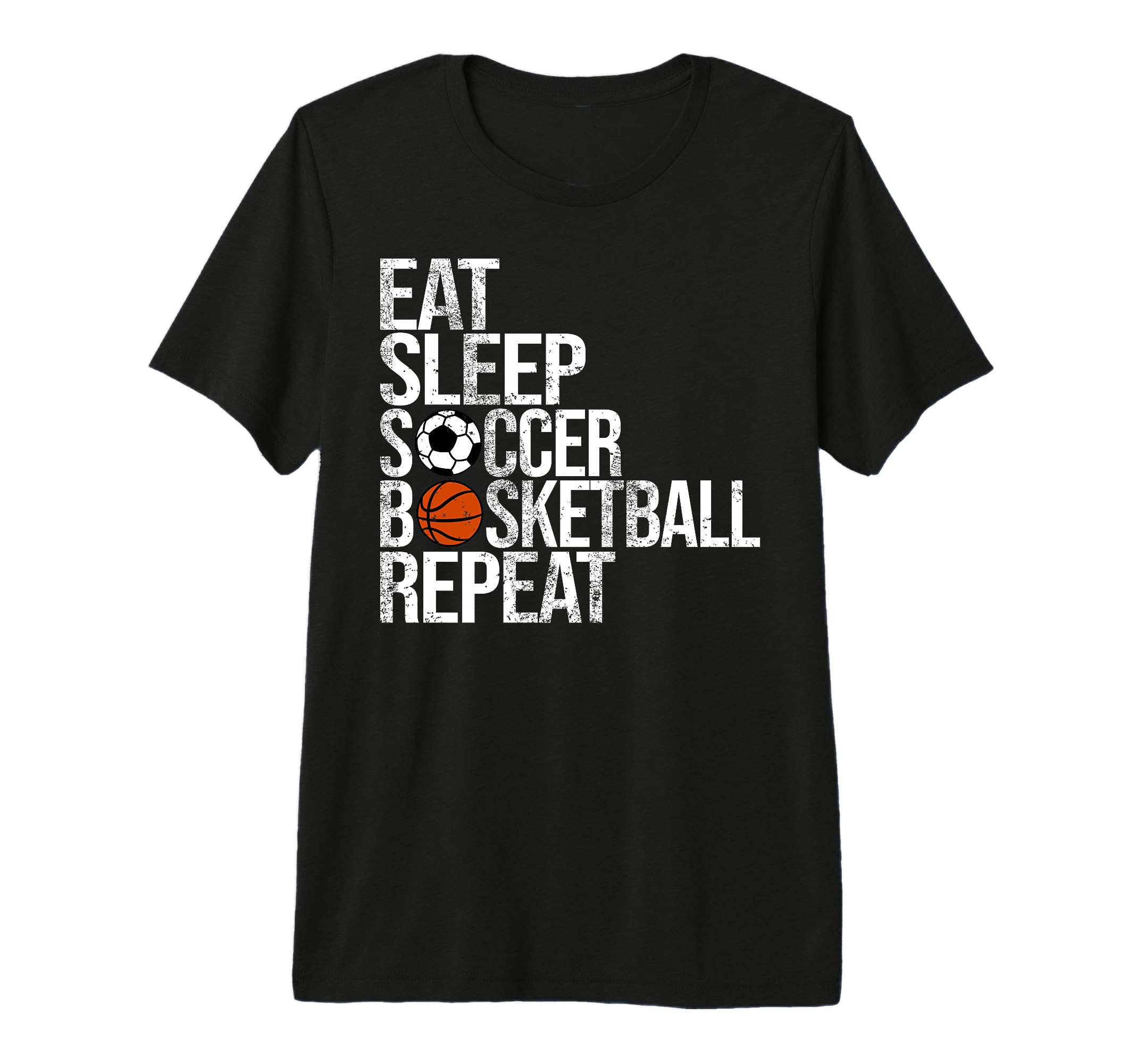 Eat Sleep Soccer Basketball Repeat T-Shirt - Trendy Graphic Men Women