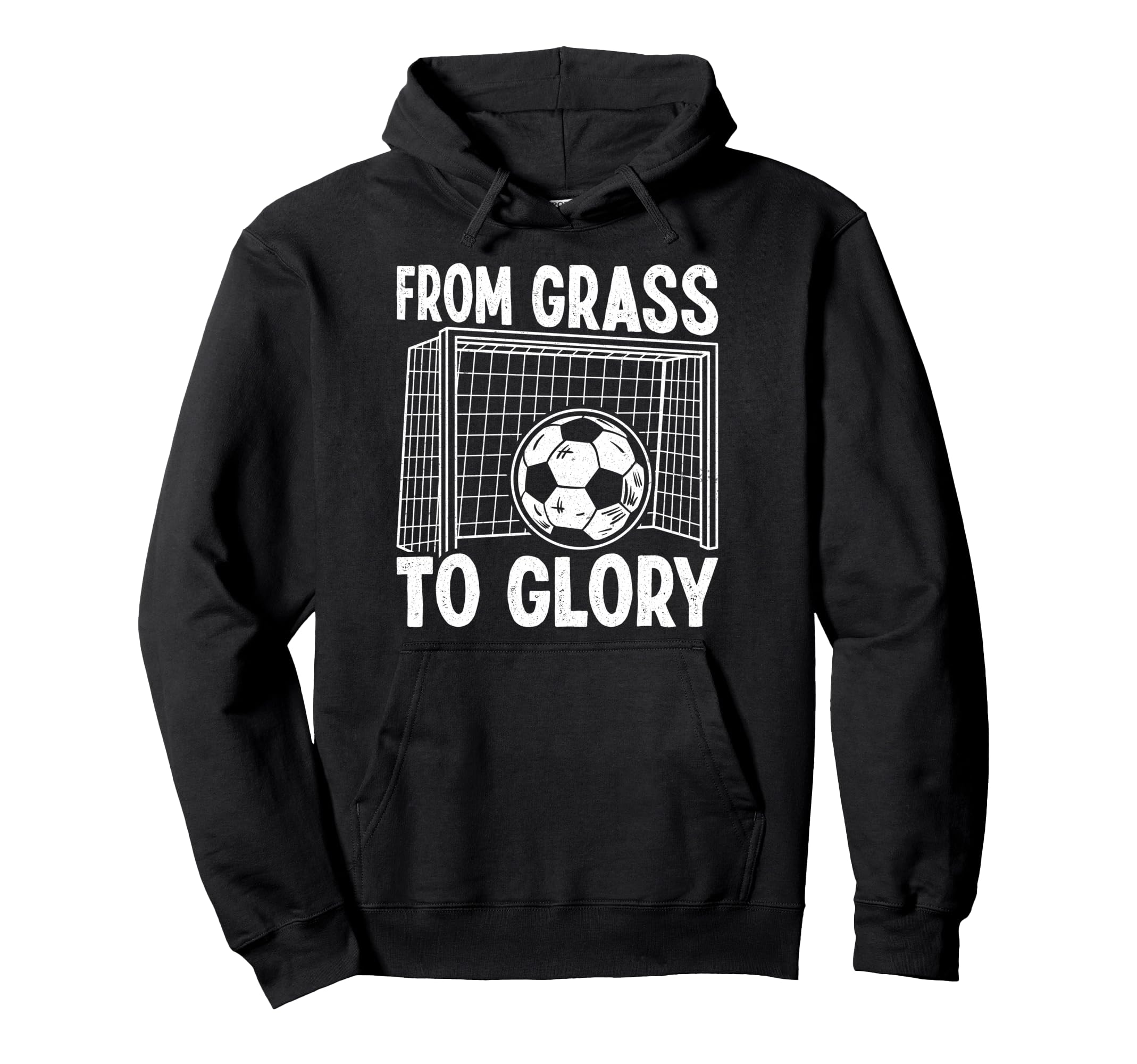 Soccer From Grass To Glory Goal Net Hoodie - Custom Art Print for Adults