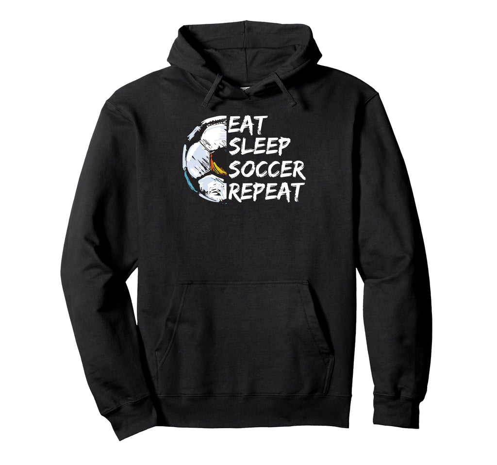 Eat Sleep Football Repeat Half Ball Hoodie - Fun Novelty Design Unisex