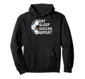 Eat Sleep Football Repeat Half Ball Hoodie - Fun Novelty Design Unisex