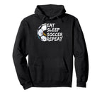 Eat Sleep Football Repeat Half Ball Hoodie - Fun Novelty Design Unisex