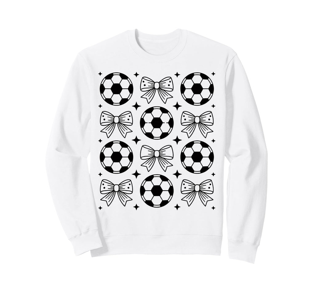 Groovy Soccer Coquette Bow Soccer Sweatshirt - Minimalist Print for Adults