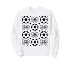 Groovy Soccer Coquette Bow Soccer Sweatshirt - Minimalist Print for Adults