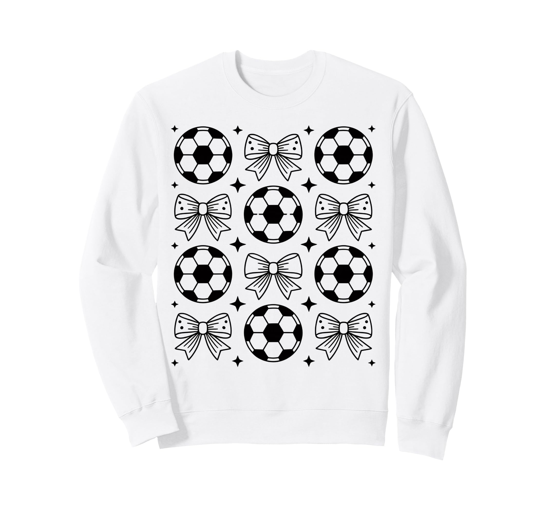 Groovy Soccer Coquette Bow Soccer Sweatshirt - Minimalist Print for Adults