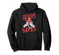 Ice Hockey Goalie Goalkeeper Jesus Hoodie - Fun Novelty Design Men Women