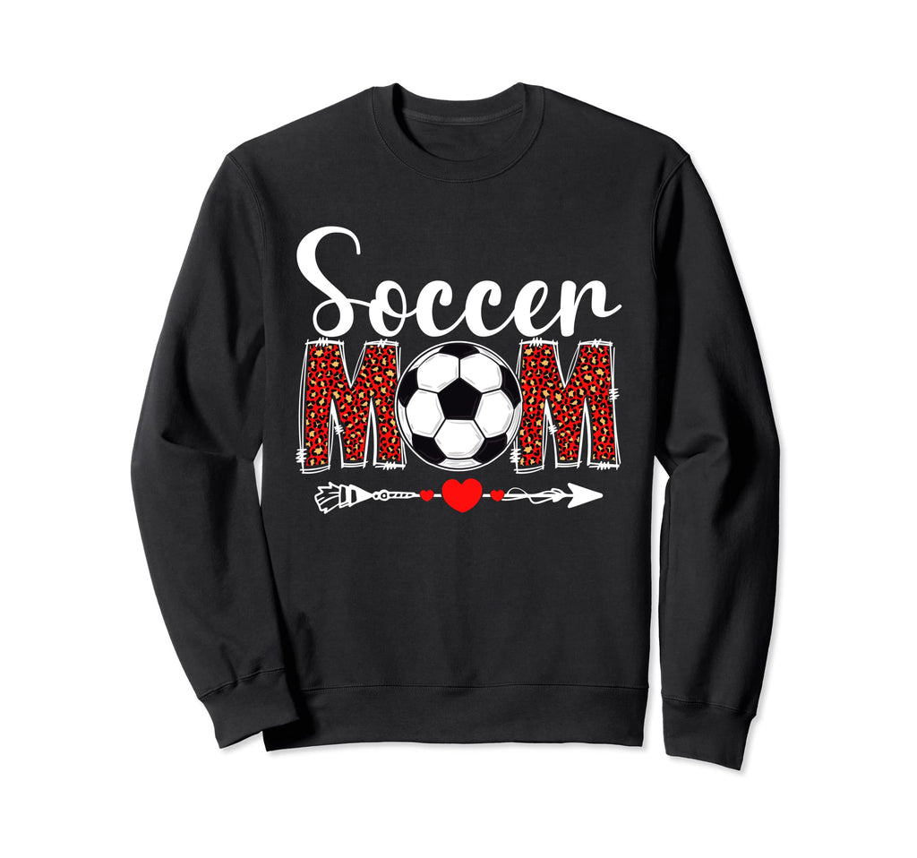 Soccer Mom Leopard Funny Sports Sweatshirt - Minimalist Print Unisex
