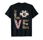 Love Soccer Leopard Soccer Player T-Shirt - Streetwear Style Men Women