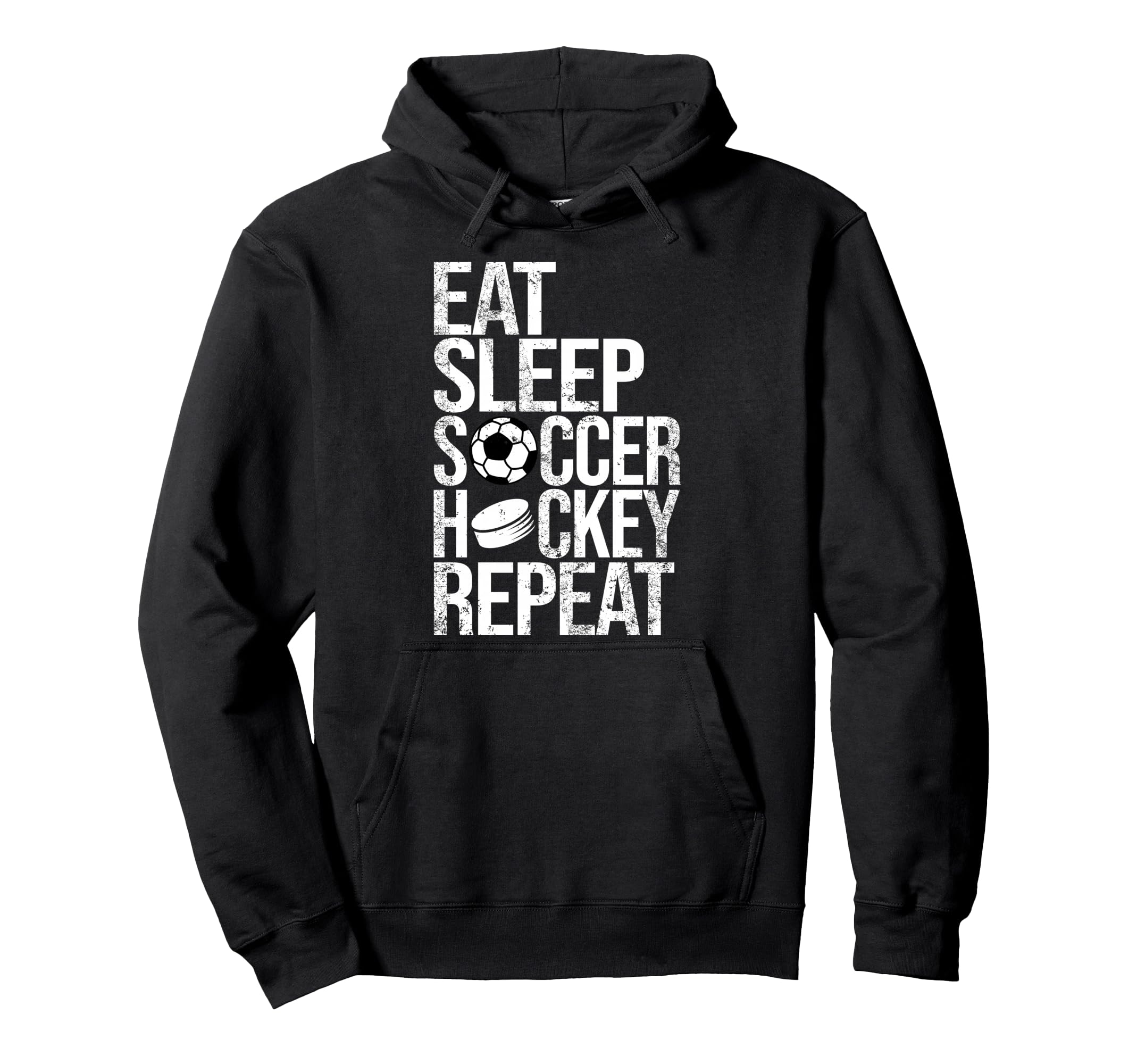 Eat Sleep Soccer Hockey Repeat Funny Hoodie - Aesthetic Graphic Men Women