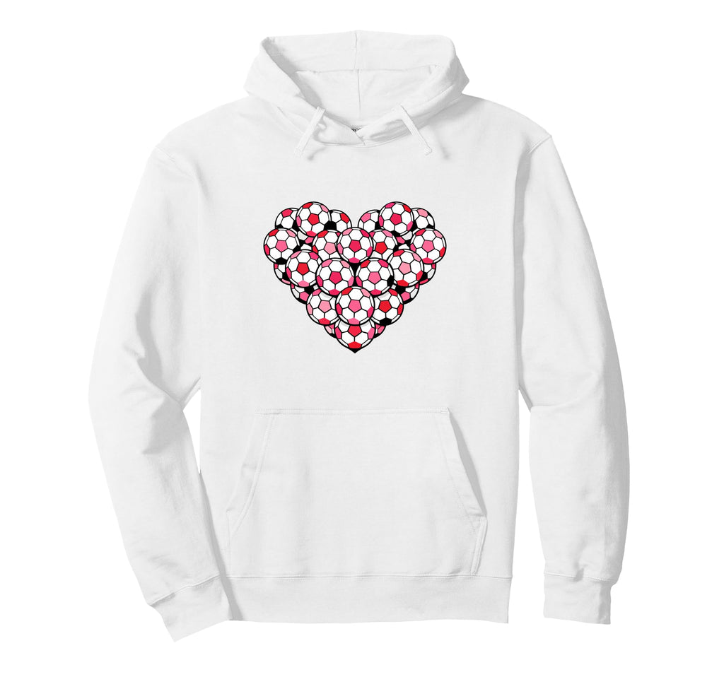 Heart Shaped Soccer Ball Artwork Hoodie - Custom Art Print for Adults