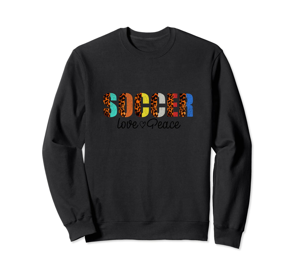 Soccer Love Peace Funny Sweatshirt - Casual Everyday Wear Men Women
