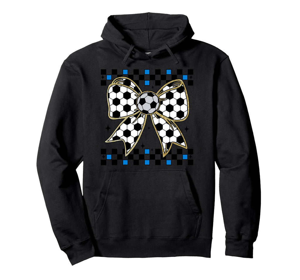 Soccer Bow Checkered Ribbon Gift Sweatshirt - Custom Art Print Unisex