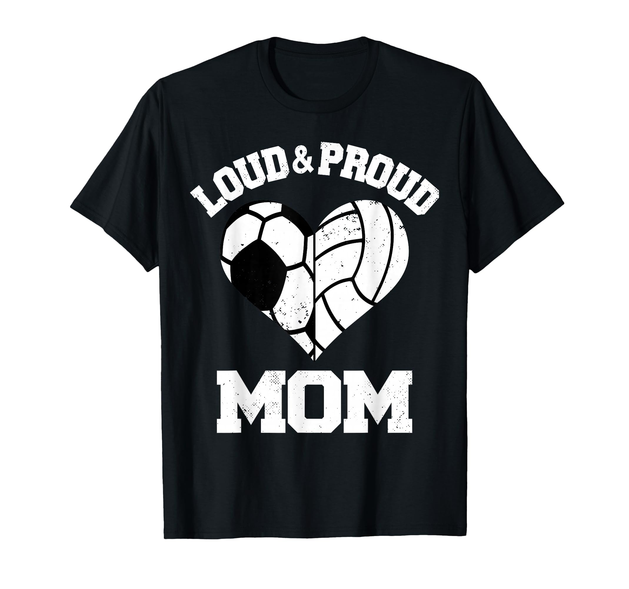 Loud Proud Mom Soccer Volleyball Heart T-Shirt - Trendy Graphic for Adults