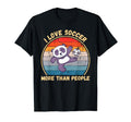Panda I Love Soccer More Than People T-Shirt - Minimalist Print Unisex