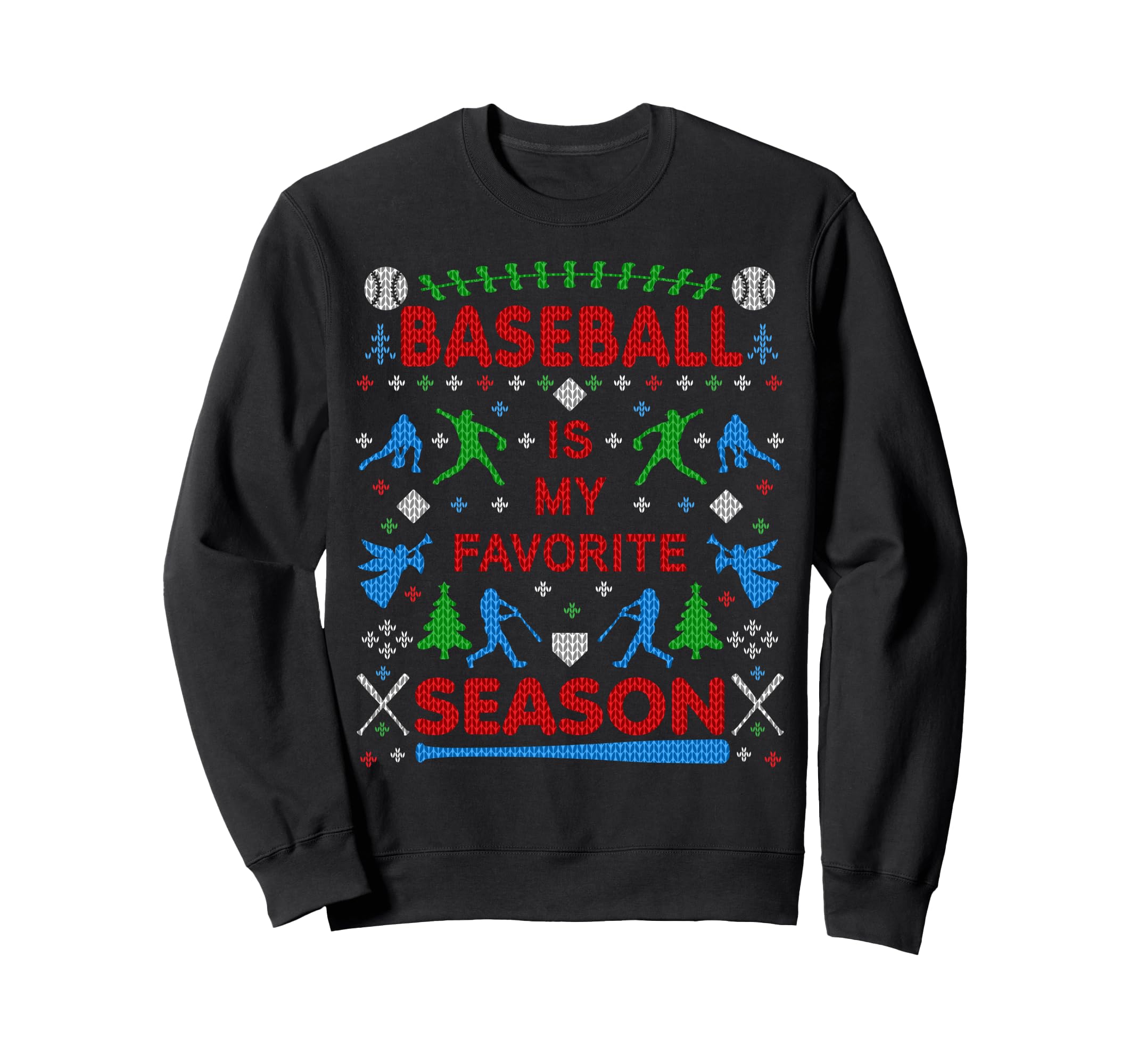 Funny Baseball Season Ugly Sweatshirt - Casual Everyday Wear for Adults