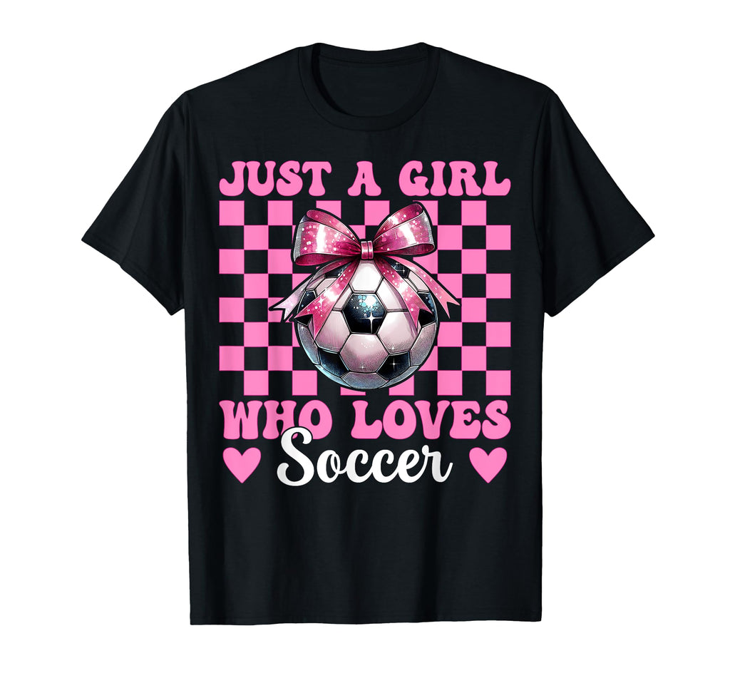 Just Who Loves Soccer Coquette Bow T-Shirt - Aesthetic Graphic Men Women