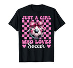 Just Who Loves Soccer Coquette Bow T-Shirt - Aesthetic Graphic Men Women