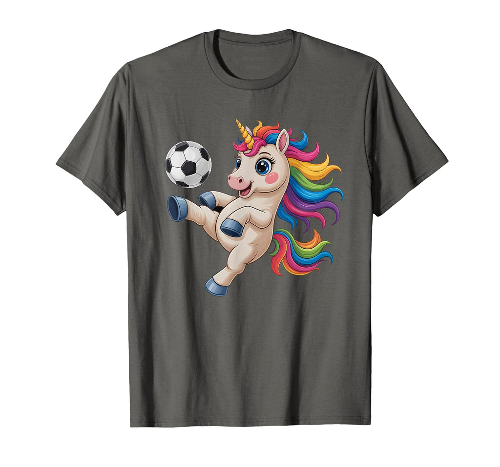 Funny Soccer Just Who Loves Unicorns T-Shirt - Fun Novelty Design Unisex