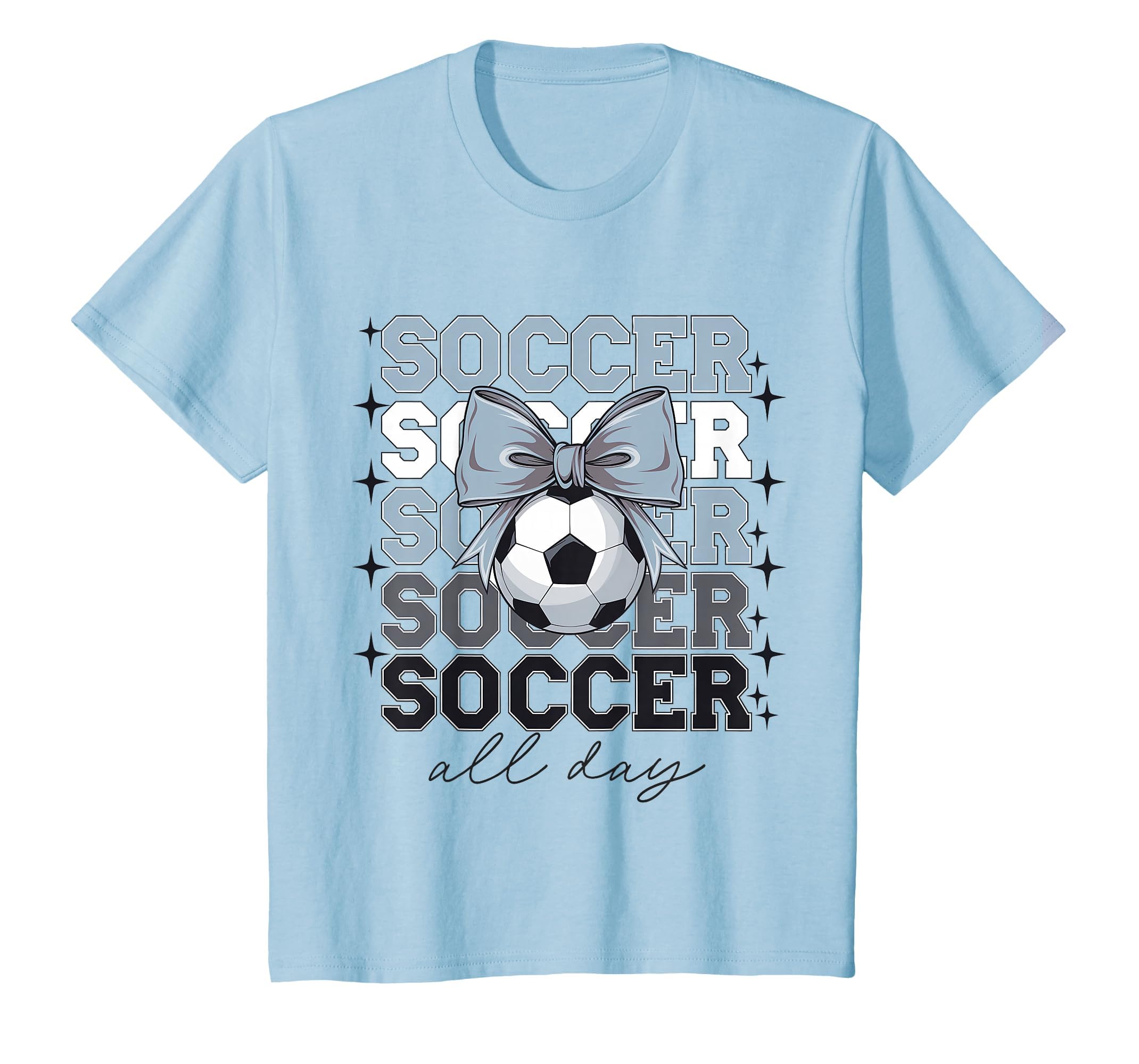 Groovy Soccer Coquette Bow T-Shirt - Casual Everyday Wear for Adults