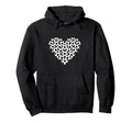 Heart Shaped Soccer Ball Pattern Hoodie - Graphic Print Unisex