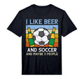 Mens I Like Beer Soccer 3 People T-Shirt - Minimalist Print Men Women