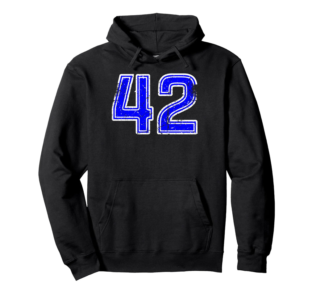 Sport Blue Number 42 Hoodie - Minimalist Print Unisex