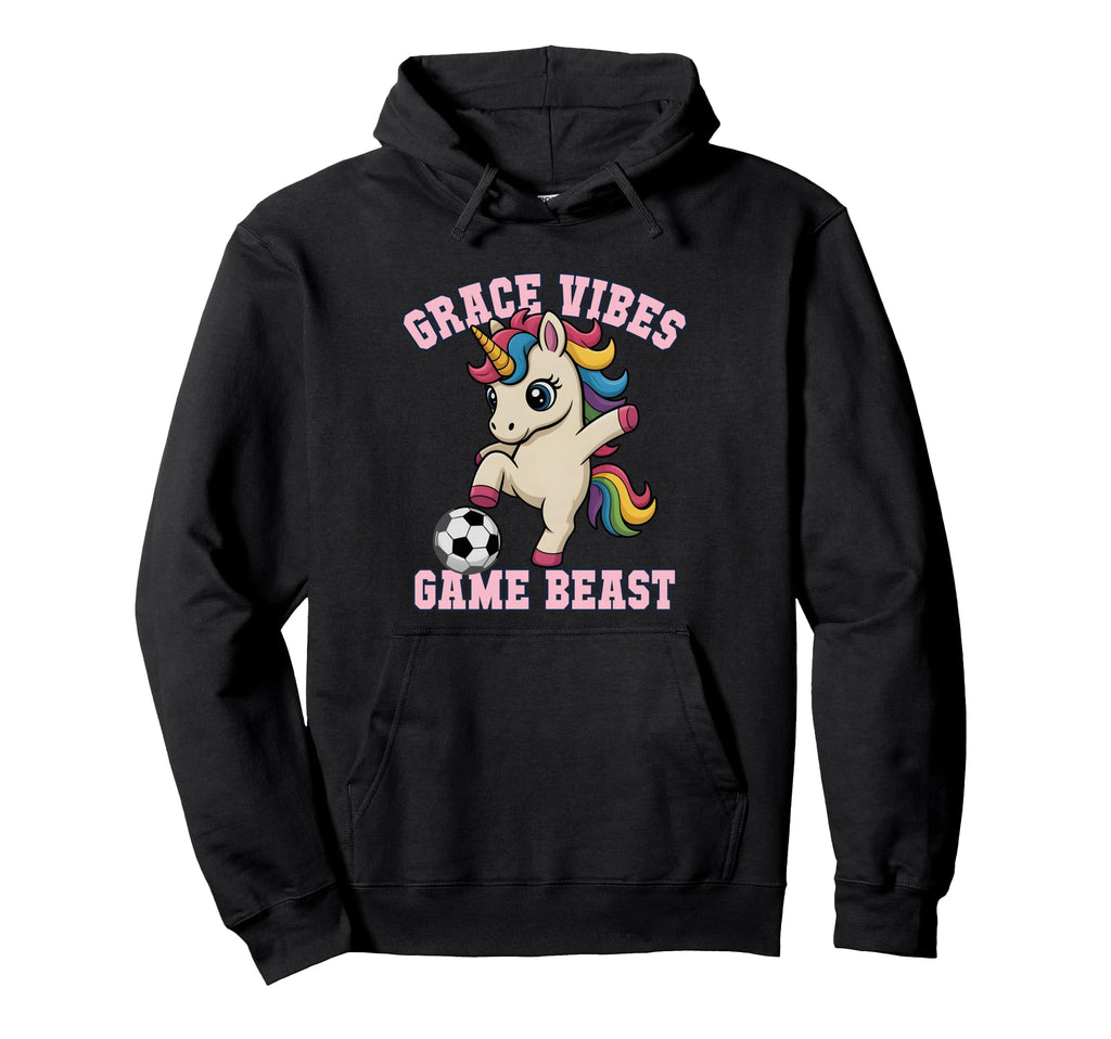 Grace Vibes Soccer Unicorn Just Who Hoodie - Custom Art Print for Adults