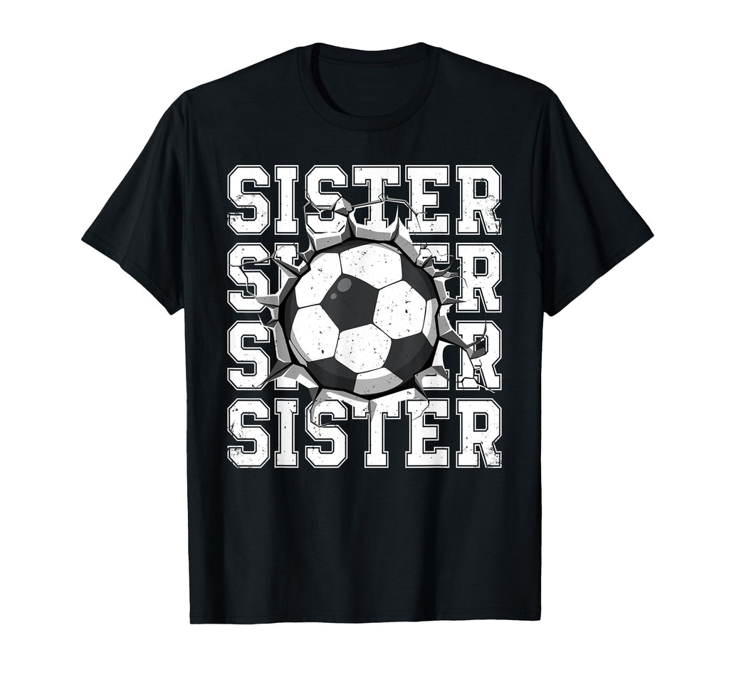 Soccer Sister Cracked Wall Family Matching T-Shirt - Unique Graphic Unisex