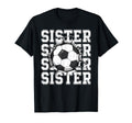 Soccer Sister Cracked Wall Family Matching T-Shirt - Unique Graphic Unisex