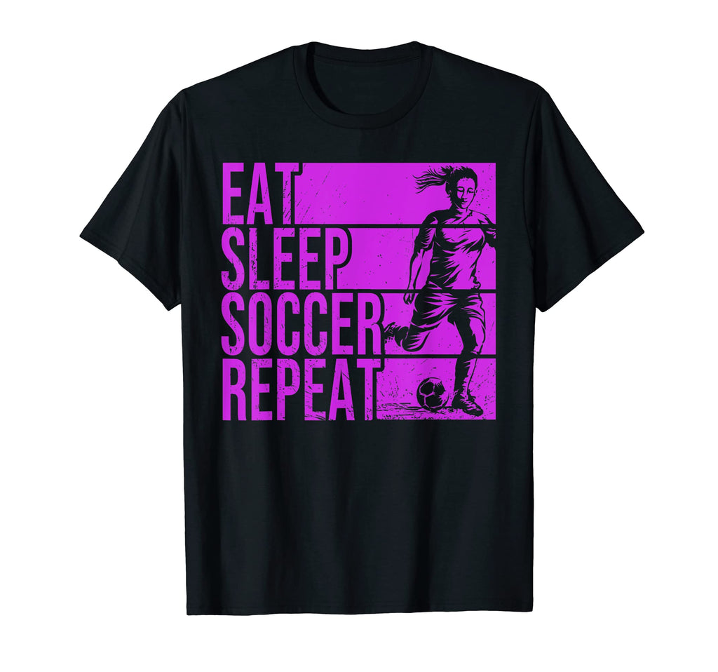 Eat Sleep Soccer Repeat Funny T-Shirt - Aesthetic Graphic Unisex
