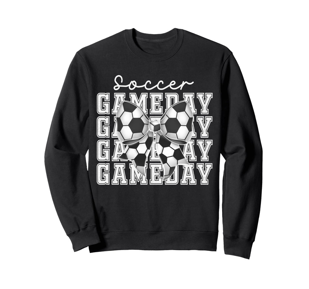 Soccer Game Day Coquette Bow Sweatshirt - Casual Everyday Wear Men Women