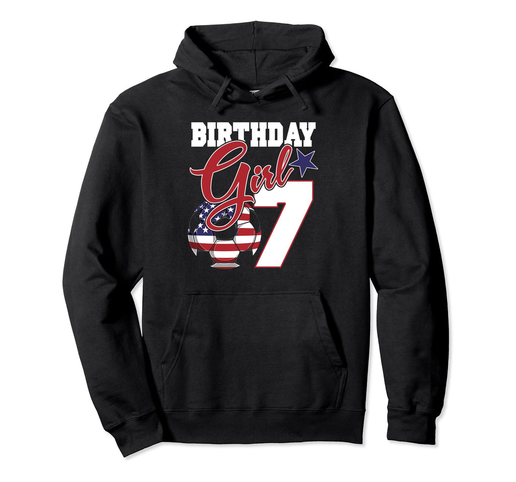 7Th Birthday Party American Flag Soccer Hoodie - Novelty Apparel Men Women