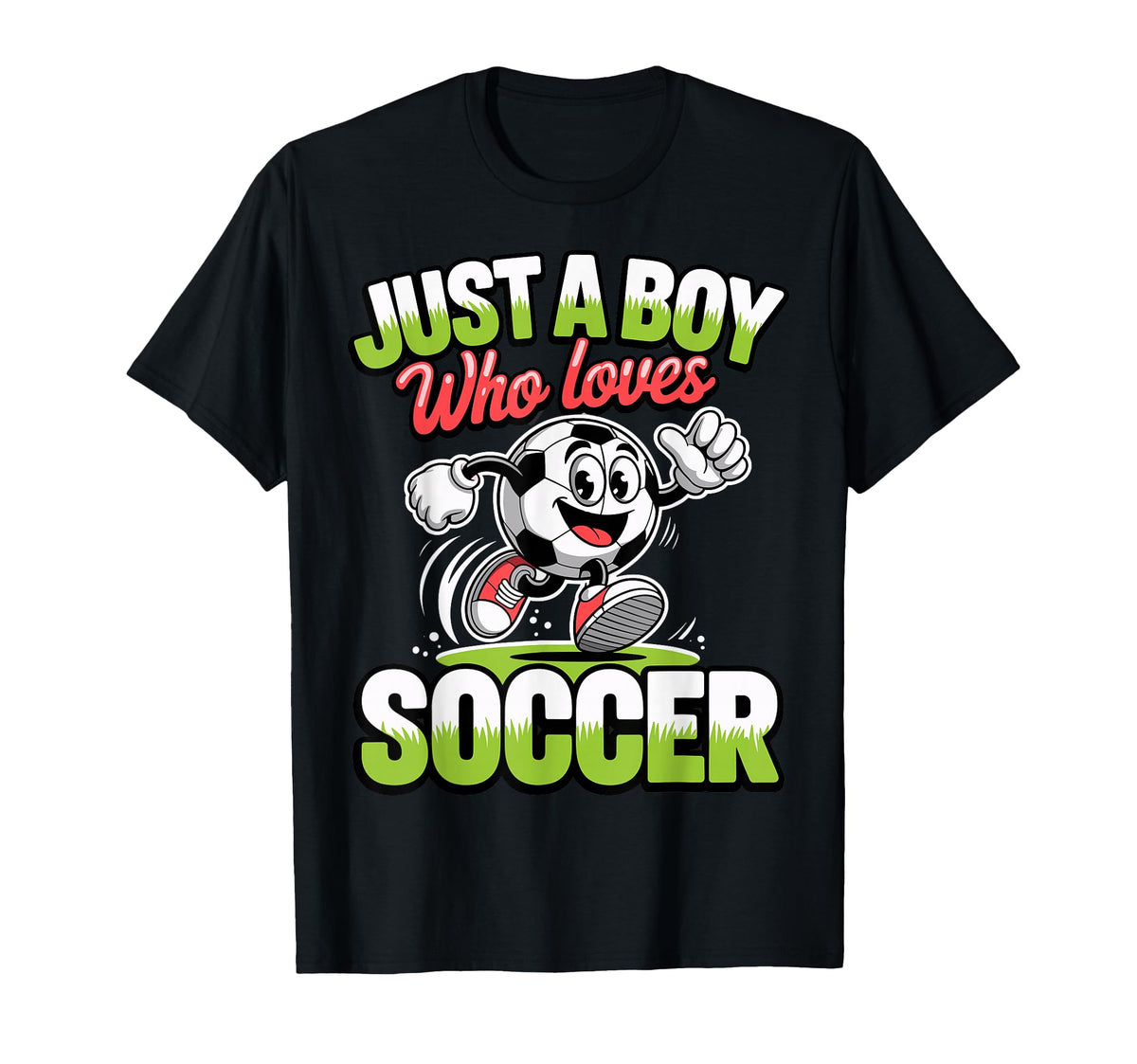 Just Who Loves Soccer Footbal Player T-Shirt - Novelty Apparel for Adults