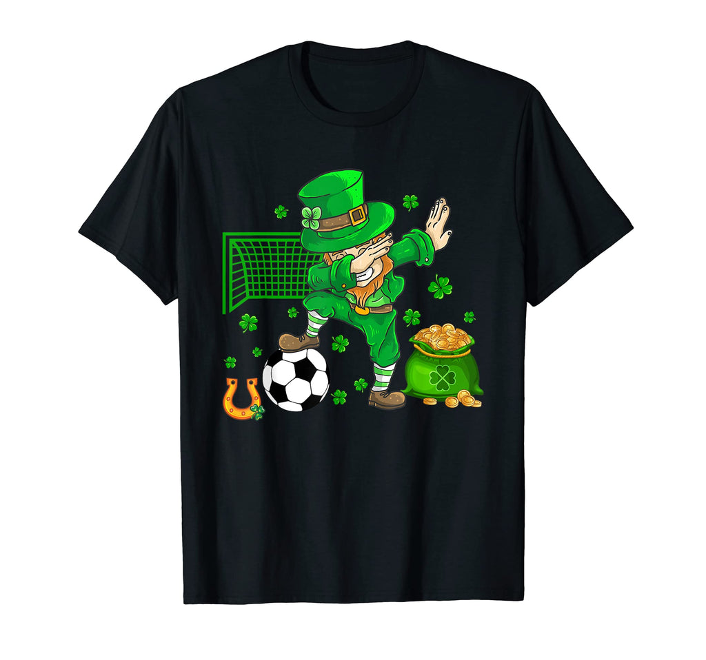 Dabbing St Patricks Day Soccer Player T-Shirt - Aesthetic Graphic Unisex