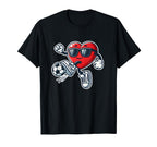 Soccer Is My Valentine Heart T-Shirt - Aesthetic Graphic Men Women