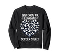 100 Days School Soccer Heart Love 100Th Sweatshirt - Graphic Print Unisex
