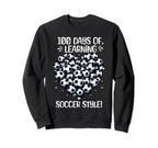 100 Days School Soccer Heart Love 100Th Sweatshirt - Graphic Print Unisex