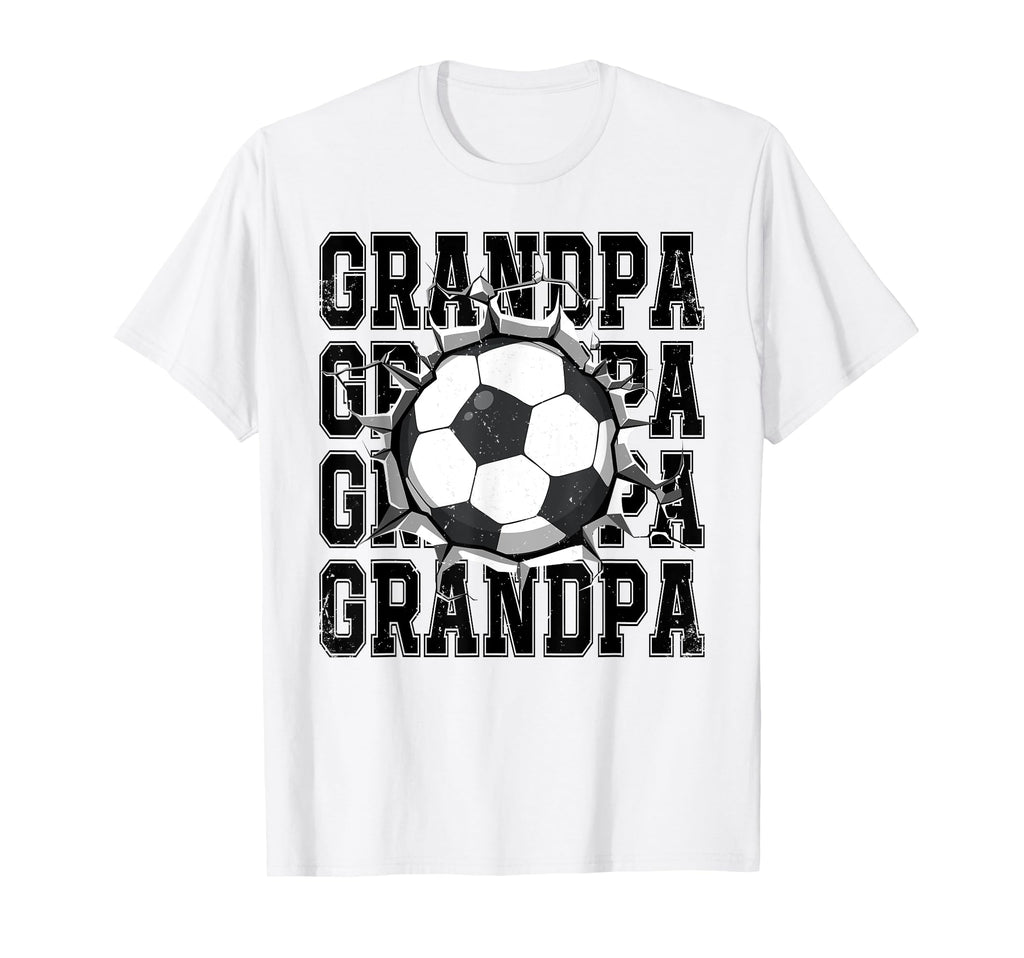 Soccer Grandpa Cracked Wall Family T-Shirt - Minimalist Print Unisex