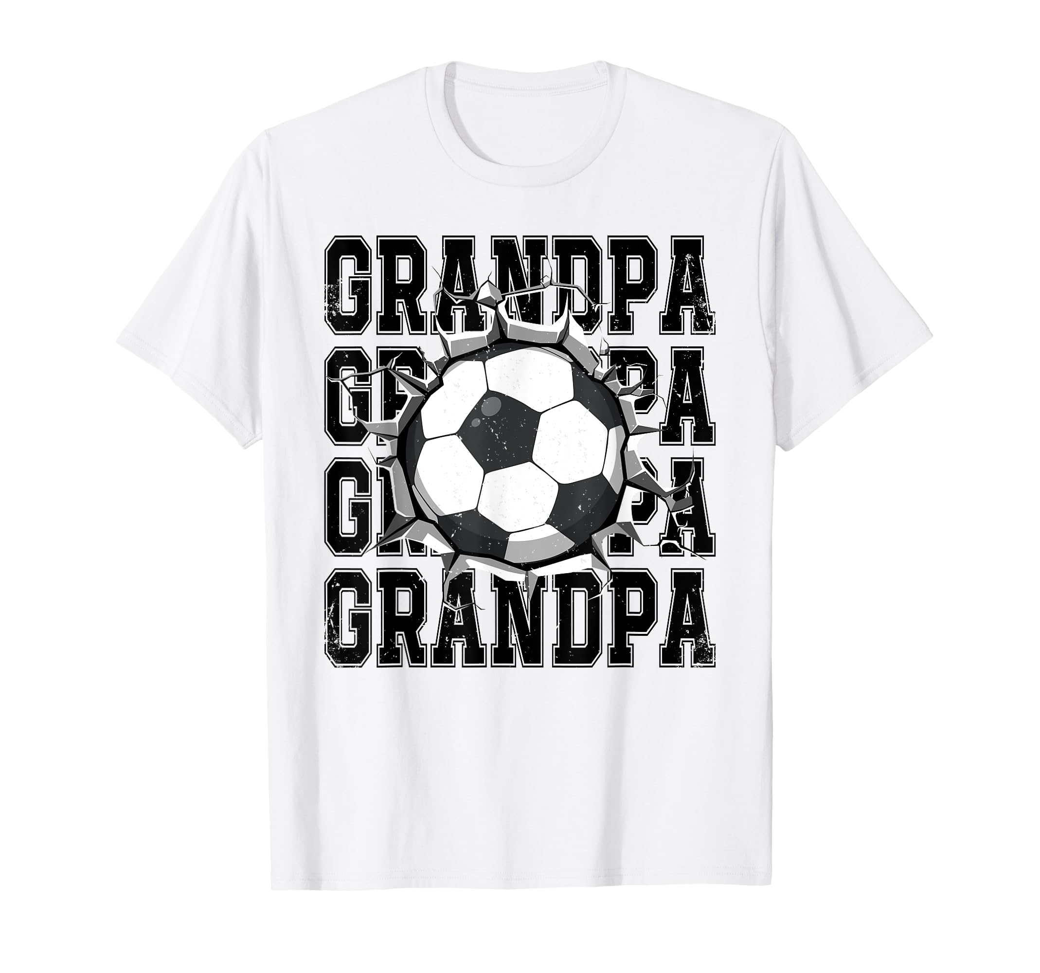 Soccer Grandpa Cracked Wall Family T-Shirt - Minimalist Print Unisex