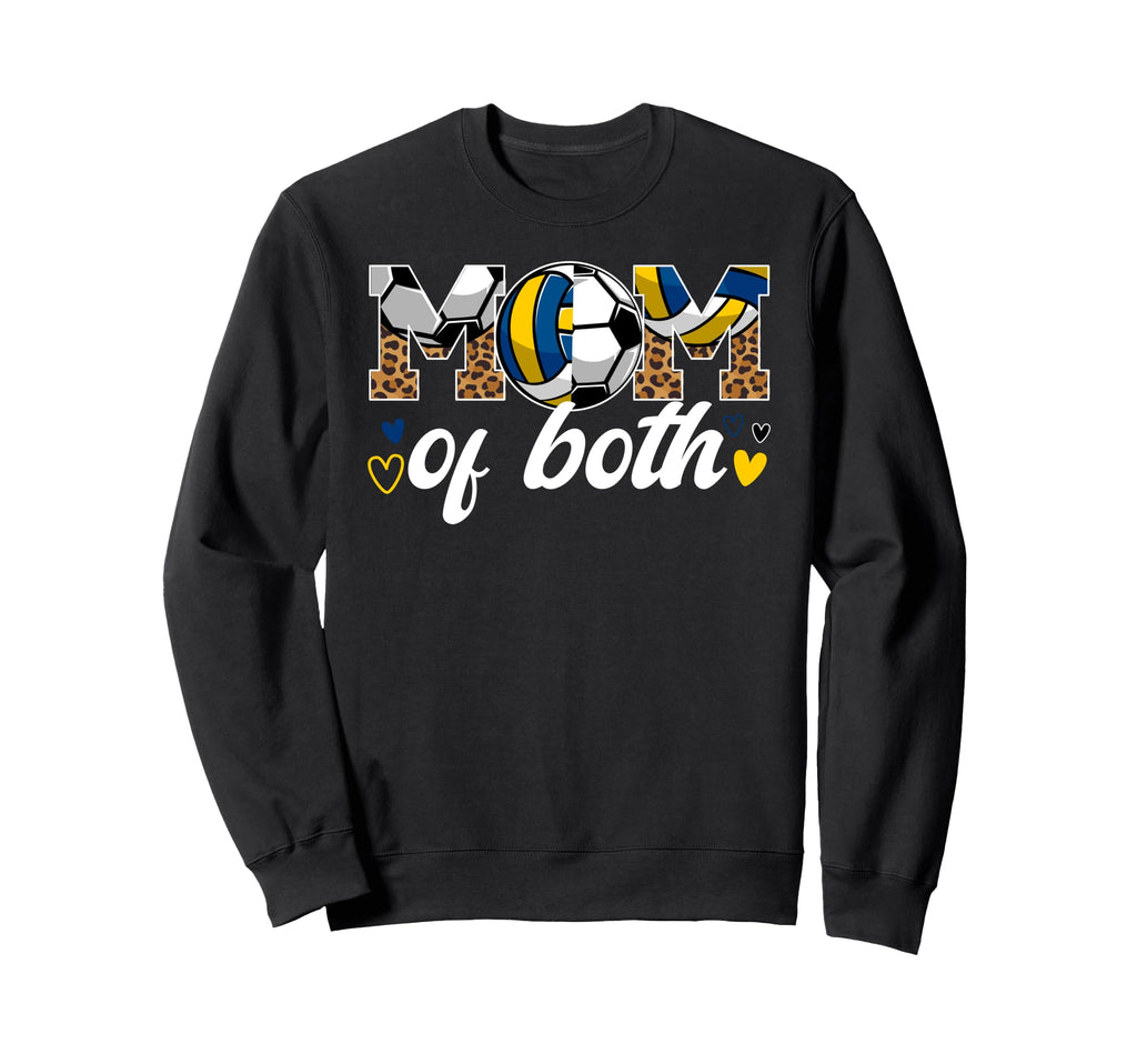 Mom Both Leopard Soccer Volleyball Sweatshirt - Trendy Graphic for Adults
