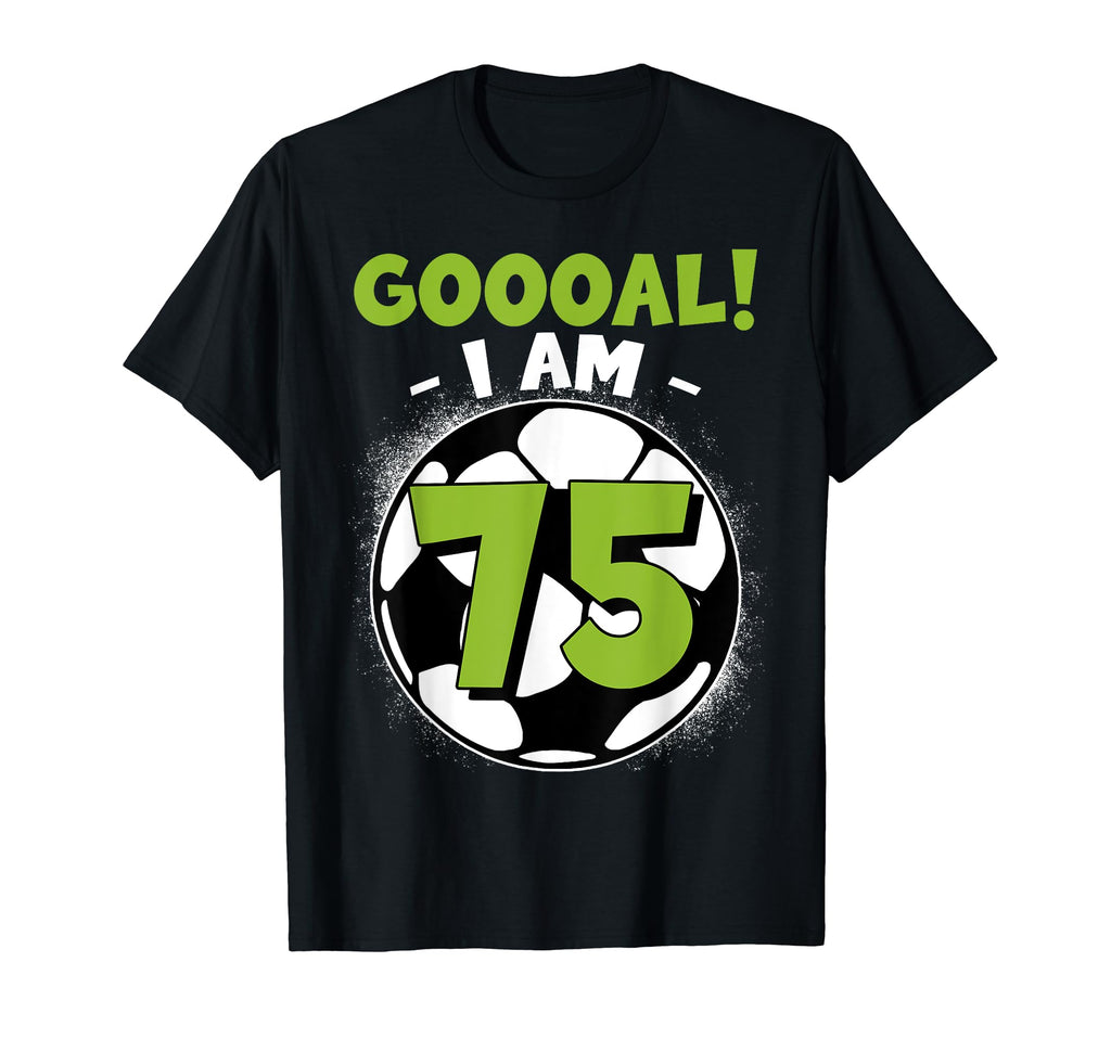 75 Year Old Birthday Soccer Themed T-Shirt - Graphic Print for Adults