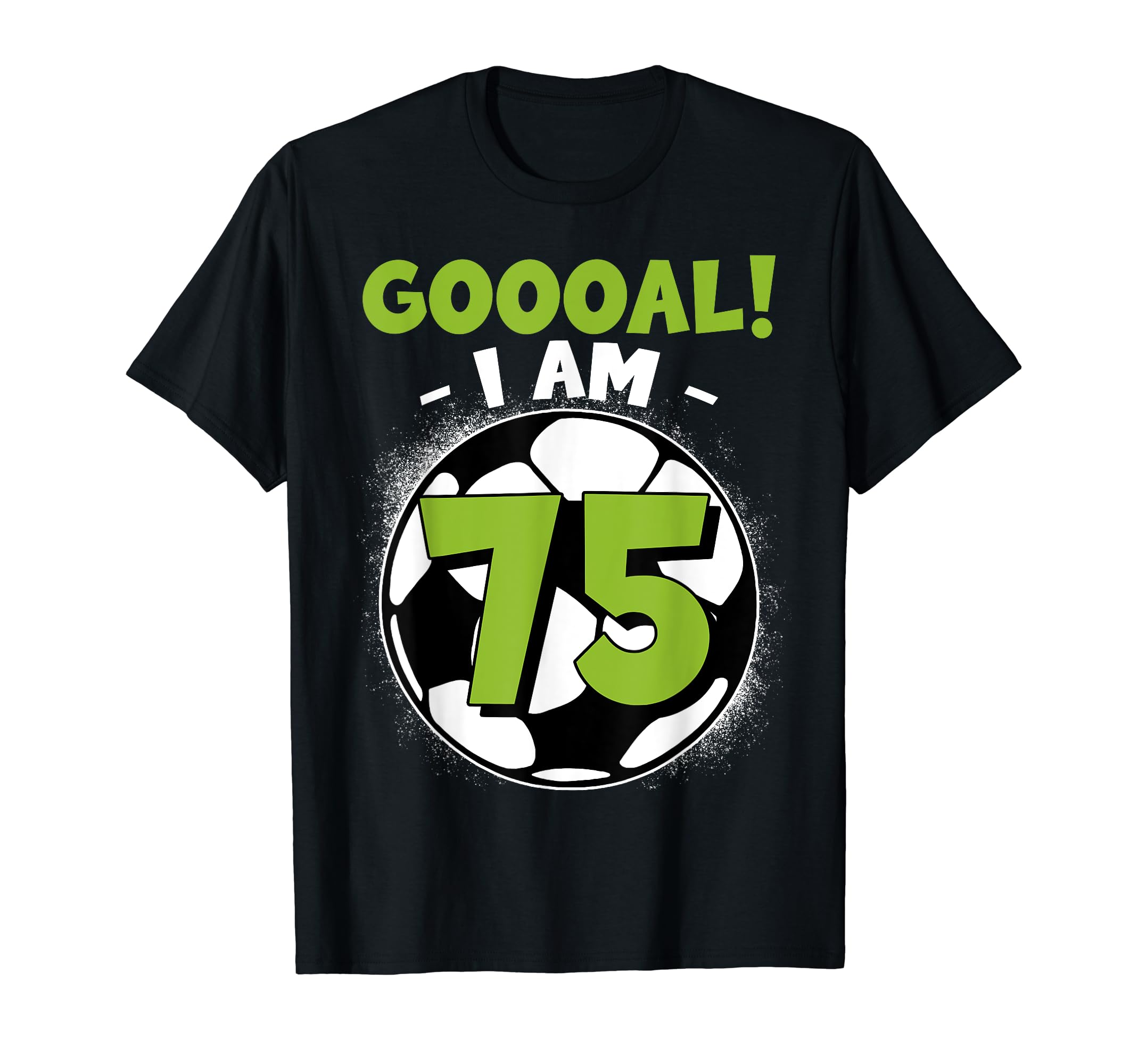 75 Year Old Birthday Soccer Themed T-Shirt - Graphic Print for Adults