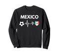 Mexico Flag Heartbeat Soccer Sweatshirt - Custom Art Print Men Women