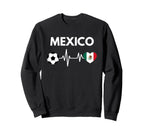 Mexico Flag Heartbeat Soccer Sweatshirt - Custom Art Print Men Women